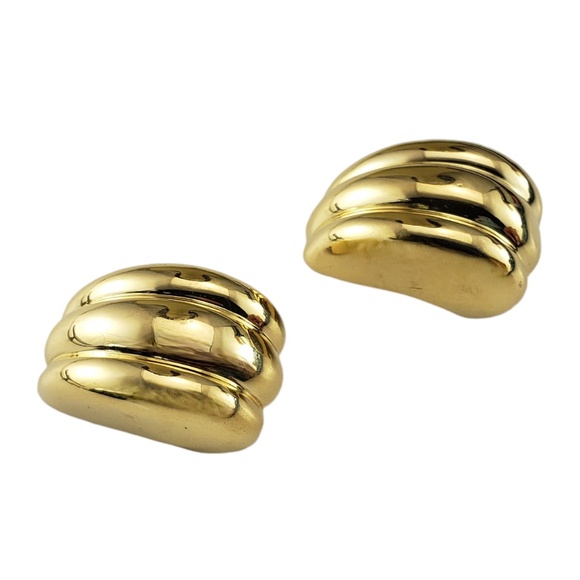 Tiffany & Co. 18K Yellow Gold Ribbed Clip-On Earrings #18483 - Picture 3 of 7